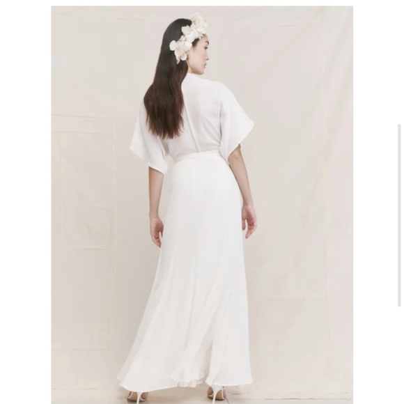 REFORMATION Winslow Wrap Maxi Dress in Ivory Size SP - Picture 5 of 10